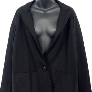 Allison Izu Size Large Diana Blazer Jet Black Double Knit Women Jacket NWT New